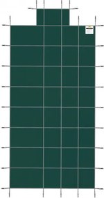 VEVOR Pool Safety Cover Fits 16x32ft Rectangle Inground Pools, Safety Pool Cover with 4x10ft Center End Step, Mesh Solid Pool Cover with Drainage Holes for Swimming Pool, Winter Safety Cover, Green