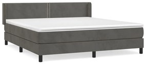 ΚΡΕΒΑΤΙ BOXSPRING ΜΕ ΣΤΡΩΜΑ ΣΚΟΥΡΟ ΓΚΡΙ 180X200 ΕΚ. ΒΕΛΟΥΔΙΝΟ 3130914