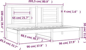 vidaXL Καναπές Κρεβάτι Χωρίς Στρώμα Λευκό 80x200 εκ. Μασίφ Ξύλο Πεύκου