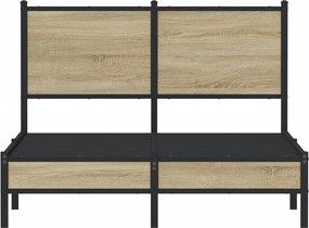 vidaXL Σκελετός Κρεβ. Χωρίς Στρώμα Sonoma Δρυς 120x190 εκ. Μεταλλικό