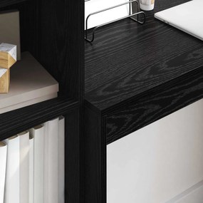 vidaXL Γραφείο με συρτάρι με ράφι με αποθήκευση 2 pcs Μαύρη Οξυά