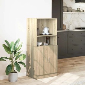Στήλη Κουζίνας Sonoma Δρυς 57x41,5x131,5 εκ. Επεξεργασμένο Ξύλο - Καφέ