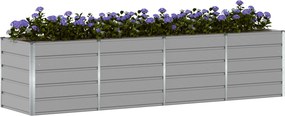 vidaXL Γλάστρα Ανοιχτό γκρι 320 x 80 x 75 εκ. Ατσάλι