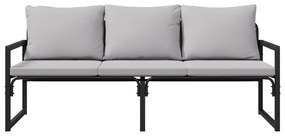 vidaXL Παγκάκι κήπου Μαύρο 180 x 72.5 x 71 εκ. Ατσάλι