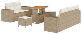 vidaXL Σετ Καναπέ Κήπου 8 pcs μπεζ και κρεμ 90 x 55 x 71 cm