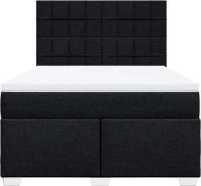 vidaXL Κρεβάτι Boxspring με Στρώμα Μαύρο 160x200 εκ. Υφασμάτινο