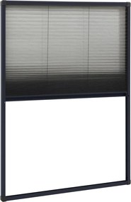 vidaXL Σήτα Παραθύρου Πλισέ Ανθρακί 80 x 120 εκ. από Αλουμίνιο