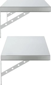 vidaXL Ράφια Τοίχου 2 τεμ. Ασημί 75x30 εκ. Ανοξείδωτο Ατσάλι