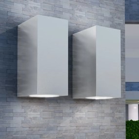 vidaXL Φωτιστικά Τοίχου LED Εξωτερικού Χώρου Τετράγωνα 2 τεμ.