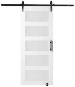 VEVOR Barn Door and Hardware Kit 30&quot; x 84&quot; Wood and Glass Sliding Barn Door Kit