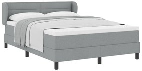 vidaXL Κρεβάτι με Στρώμα Light Grey 140x190 cm Υφασμάτινο