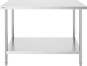 VEVOR Stainless Steel Work Prep Table Commercial Worktable Food Prep 30x48x34in