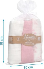 Μουσελίνες/Πάνες Αγκαλιάς (Σετ 3τμχ) Kiokids Forest Ροζ 6399