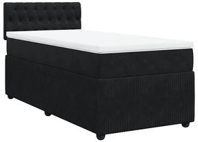 vidaXL Κρεβάτι Boxspring με Στρώμα Μαύρο 100x200 εκ. Βελούδινο