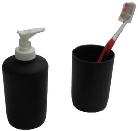 Αξεσουάρ Μπάνιου (Σετ 2τμχ) Viopros Bath Accessories Μαύρο