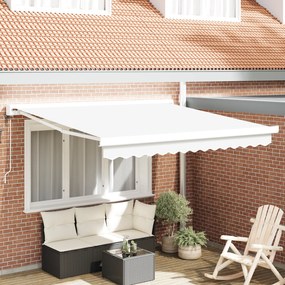 vidaXL Αυτόματη Ανασυρόμενη Τέντα Λευκή 350 x 250 cm