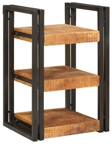 vidaXL Κομοδίνο Καφέ και μαύρο 38 x 33 x 58 εκ. Στερεό ξύλο μάνγκο