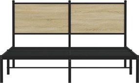 vidaXL Σκελετός Κρεβ. Χωρίς Στρώμα Sonoma Δρυς 140x200 εκ. Μεταλλικό