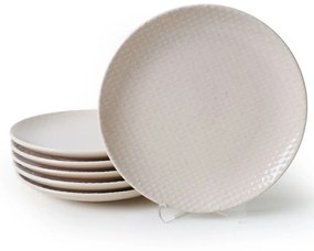 Σερβίτσιο Πιάτα Φαγητού (Σετ 6Τμχ) 275KRM2391 Cream Hermia 6 τμχ Ceramic