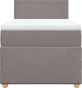 vidaXL Κρεβάτι Boxspring με Στρώμα Taupe 90x200 εκ. Υφασμάτινο