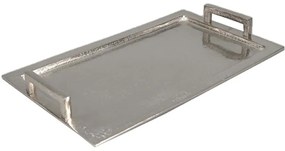 Διακοσμητικός Δίσκος Barra 016979 43x25x5cm Silver Αλουμίνιο