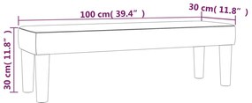 vidaXL Πάγκος Σκούρο Γκρι 100x30x30 εκ. Υφασμάτινος