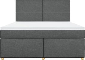 vidaXL Κρεβάτι Boxspring με Στρώμα Σκούρο Γκρι 180x200 εκ Υφασμάτιν