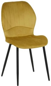 Καρέκλα Jelour βελούδο σε κίτρινη απόχρωση 46.5x60x84εκ 4αδα 46.5x60x84 εκ.
