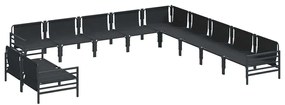 vidaXL Σετ Καναπέ Κήπου 11 pcs Ανθρακί Ατσάλι