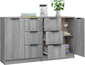 vidaXL Ντουλάπι 2 τεμ. Γκρι Sonoma 60x30x70 εκ. από Επεξεργασμένο Ξύλο