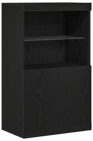 vidaXL Μπουφές με LED Φώτα Μαύρο Δρυς 60x37x100 εκ.