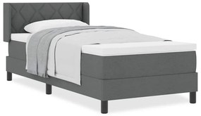 vidaXL Κρεβάτι box spring με στρώμα με στρώμα Σκούρο γκρι 100 x 200 cm