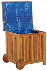 vidaXL Μπαούλο Αποθήκευσης Κήπου με Ρόδες 60x50x58 εκ. Μασίφ Ακακία