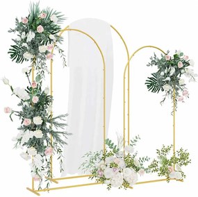 vidaXL Αψίδα Γάμου 3 pcs Χρυσό Ατσάλι