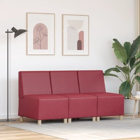 vidaXL Καναπέδες 3 pcs Μπορντό 55 x 74 x 82 εκ. Τεχνητό δέρμα