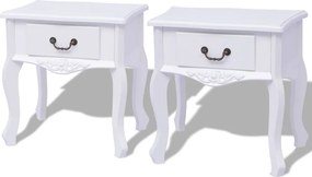 vidaXL Κομοδίνα 2 τεμ. Λευκά από MDF