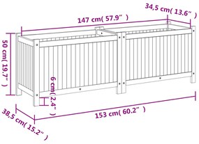 ΖΑΡΝΤΙΝΙΕΡΑ ΚΗΠΟΥ ΜΕ ΕΠΕΝΔΥΣΗ 153X38,5X50ΕΚ. ΜΑΣΙΦ ΞΥΛΟ ΑΚΑΚΙΑΣ 366442