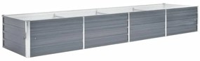 vidaXL Ζαρντινιέρα Υπερυψωμένη Γκρι 320x80x45 εκ. Γαλβανισμ. Χάλυβας
