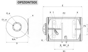 Ηλεκτρικός θερμοσίφωνας Bartec Supreme 60L 3kW οριζόντιος RAL 9010 60×44cm