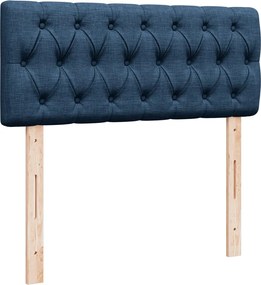 vidaXL Κρεβάτι Boxspring με Στρώμα Μπλε 120x200 εκ. Υφασμάτινο