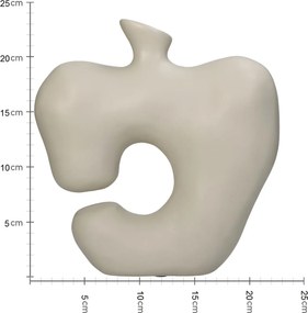 Βάζο ArteLibre Ακανόνιστο Ιβουάρ Polyresin 22.5x8x23.5cm