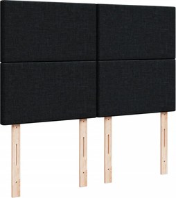 vidaXL Κρεβάτι Boxspring με Στρώμα Μαύρο 140x190 εκ. Βελούδινο