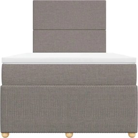vidaXL Κρεβάτι Boxspring με Στρώμα Taupe 120x200 εκ. Υφασμάτινο