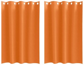 vidaXL Κουρτίνες με κουρτίνες 2 pcs Φωτεινό Πορτοκάλι Πολυεστέρας