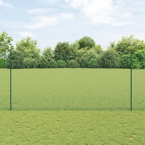 vidaXL Φράκτης με 11 Υποστηρίγματα Πράσινος 1.6x25 μ Χάλυβας