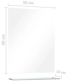 vidaXL Καθρέφτης Τοίχου με Ράφι 50 x 60 εκ. από Ψημένο Γυαλί