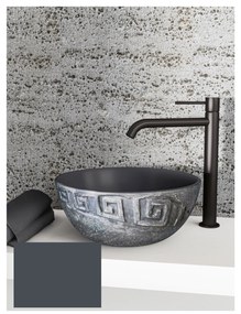 Sanitec Meandros 200 Νιπτήρας Συνθετικός Επικαθήμενος 39x15cm Anthracit