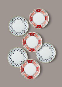 Dessert Plate Set (6 Pieces) DNR0057 Multicolor