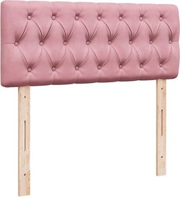 vidaXL Κρεβάτι Boxspring με Στρώμα Ροζ 120x190 εκ. Βελούδινο