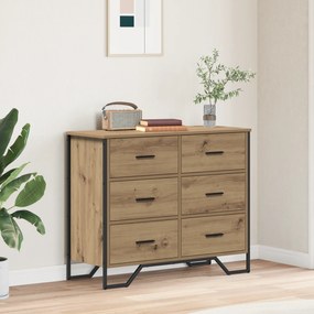 vidaXL Κουτί με συρτάρια με συρτάρι artisan δρυς 91 x 35.5 x 74.5 εκ.